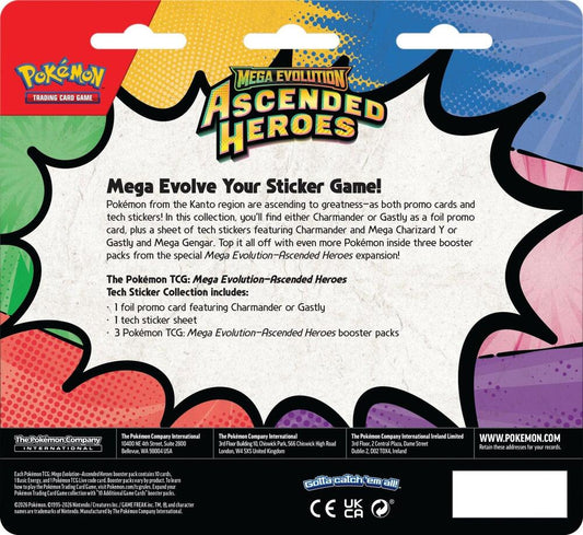 Pokémon - Trading Card Game: Mega Evolution - Ascended Heroes Tech Sticker Collection- Gastly