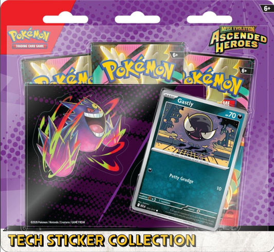 Pokémon - Trading Card Game: Mega Evolution - Ascended Heroes Tech Sticker Collection- Gastly